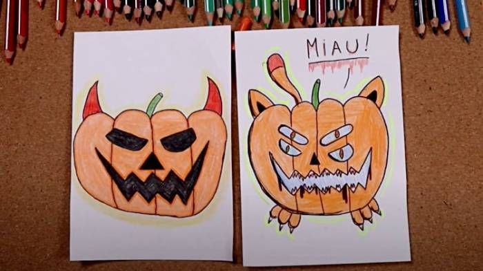 COMO DESENHAR UMA ABÓBORA DE HALLOWEEN 